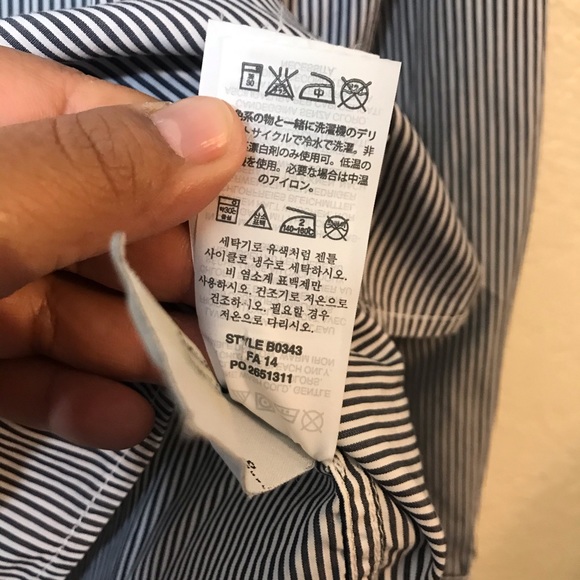 J. Crew Bip popover striped shirt SZ 2 - Picture 7 of 7